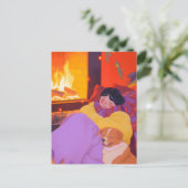 Gezellige winterochtend briefkaart (Staand voorkant)