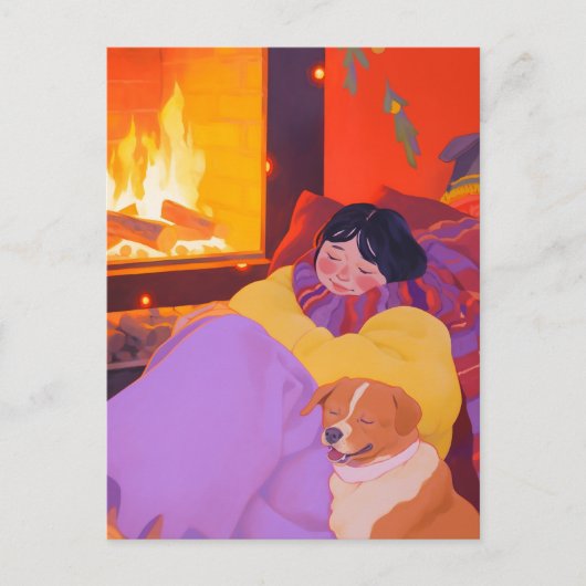 Gezellige winterochtend briefkaart (Voorkant)