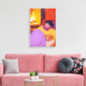 Gezellige winterochtend canvas afdruk (Insitu (Woonkamer))