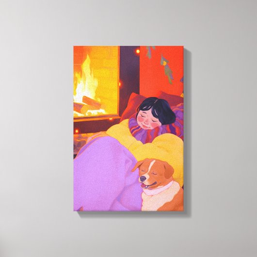 Gezellige winterochtend canvas afdruk (Voorkant)