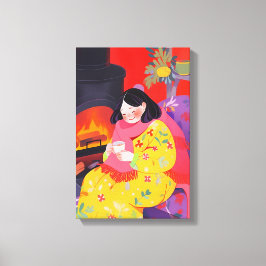 Gezellige winterochtend canvas afdruk