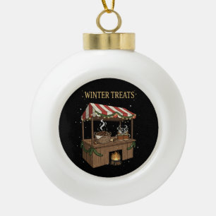 Gezellige Wintertreats Kerstmarkt Kraam Keramische Bal Ornament