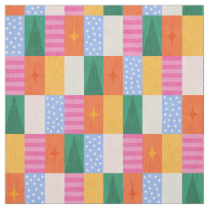 Gezellige wintervakantie geometrische patchwork. stof