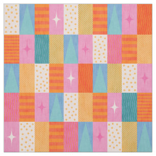 Gezellige wintervakantie geometrische patchwork. stof