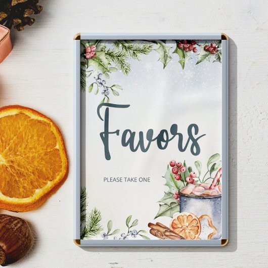 Gezellige winterwarme cacao sneeuwrijke Baby showe Poster