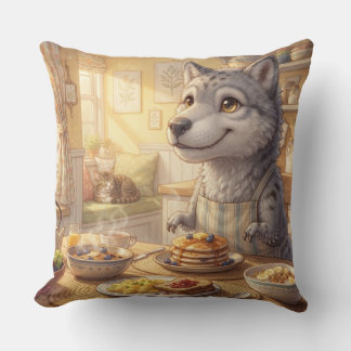 Gezellige Wolf Ontbijtkussen Kussen