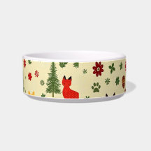 Gezellige Woodland Christmas Dog Bowl - Rustiek he