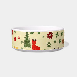 Gezellige Woodland Christmas Dog Bowl - Rustiek he Voerbakje