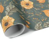 Gezellige Woodland Floral Botanical Cadeaupapier (Rol Hoek)