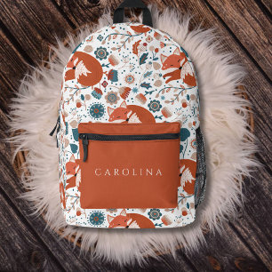 Gezellige Woodland Fox aangepaste naam rugzak