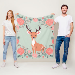 Gezellige Woodland Friends Deer Fleece Deken