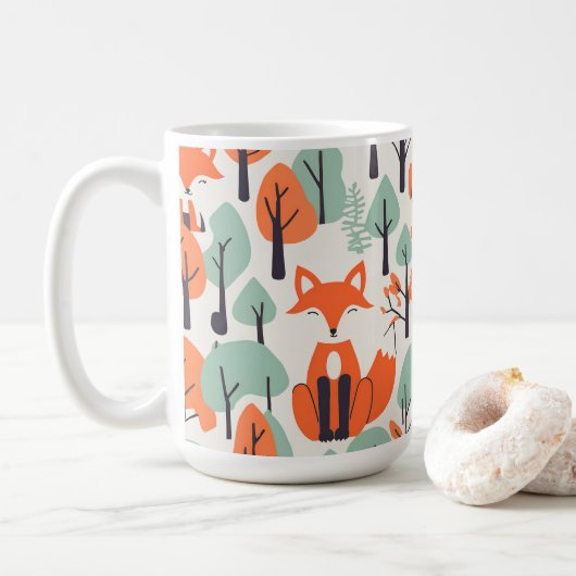 Gezellige Woodland Friends Fox5 Koffiemok (Met donut)