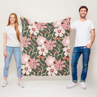 Gezellige Woodland lieveheersbeestjes & Wildflower Fleece Deken