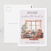 Gezellige woonkamer Vastgoed Landbouw Briefkaart (Voorkant / Achterkant)