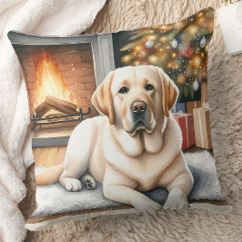 Gezellige Yellow Labrador Christmas Scene Hondenli Kussen