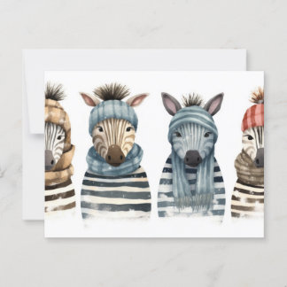 Gezellige zebra's briefkaart