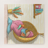 Gezellige zeemeermin lezen met kat zeemeermin geïl legpuzzel (Horizontaal)