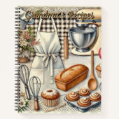 Gezellige zelfgemaakte bakscène met Schort Notitieboek (Voorkant)