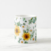 Gezellige Zomer Zonnebloem Gele Bloemen Tuin Koffiemok (Center)