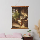 Gezellige Zonnige Leeshoek Boho Interieur Kunst Hangend Wandkleed (Slaapkamer)