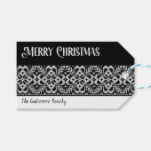 Gezellige Zwart & Wit Scandinavische Trui Kerstmis Cadeaulabel (Voorkant (Horizontaal))