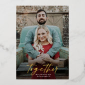 Gezelliger Samen Kerstmis Foto Goud Folie Feestdagenkaart (Voorkant)