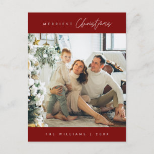 Gezelligste kerst familie foto, modern minimalisti briefkaart