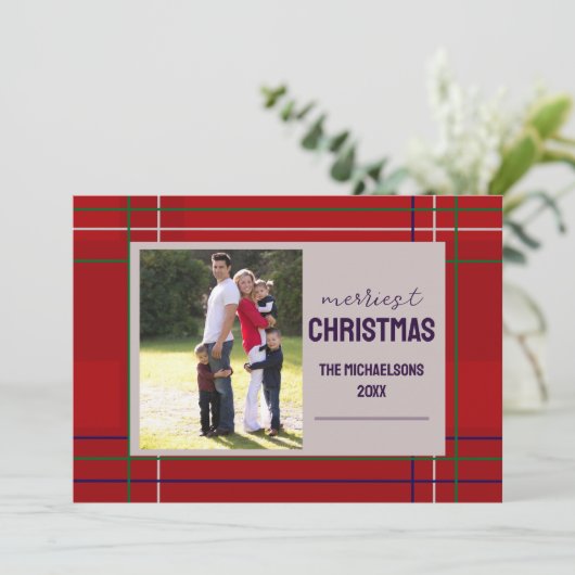 Gezelligste Kerst Plaid Feestdagenkaart (Staand voorkant)