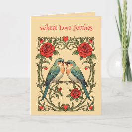 Gezelschap Art Nouveau Vintage Illustratie Kaart