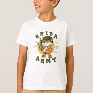 Gezelschapsdier Shiba Army hondenras-liefhebbers T-shirt