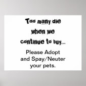 Gezelschapsdieren adopteren Spay Neuter Pet Overbe Poster (Voorkant)