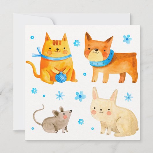 Gezelschapsdieren Feestdagenkaart (Voorkant)