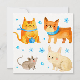 Gezelschapsdieren Feestdagenkaart