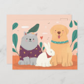 Gezelschapsdieren Feestdagenkaart (Voorkant / Achterkant)