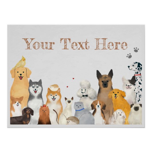 Gezelschapsdieren, honden en katten perfect poster (Voorkant)