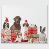 Gezelschapsdieren in kerstcadeaupapier voor kerstm cadeaupapier (Vlak)