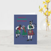 Gezelschapsdieren in Kilts Play Bagpipes Bonnie Bi Kaart (Gele Bloem)