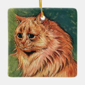 gezelschapsdieren, langgehakt Oranje katat Keramisch Ornament (Voorkant)