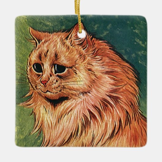 gezelschapsdieren, langgehakt Oranje katat Keramisch Ornament (Voorkant)