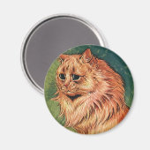 gezelschapsdieren, langgehakt Oranje katat Magneet (Voorkant / Achterkant)