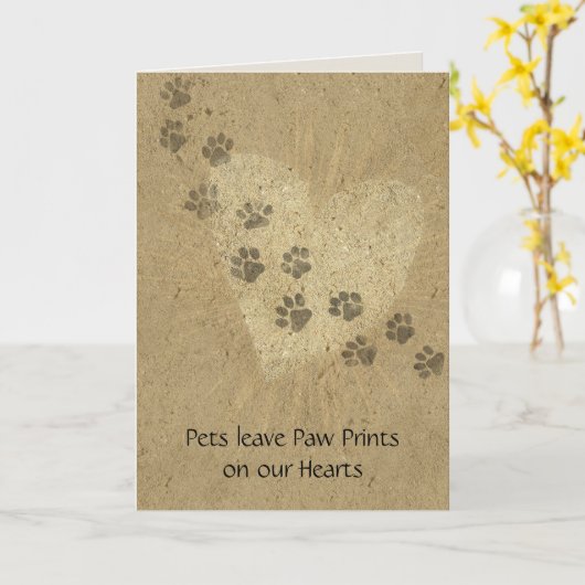 Gezelschapsdieren laten Paw-afdrukken op ons hart Kaart (Gele Bloem)