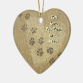 Gezelschapsdieren laten Paw-afdrukken op ons hart Keramisch Ornament (Links)