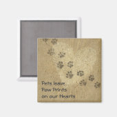 Gezelschapsdieren laten Paw-afdrukken op ons hart Magneet (Voorkant / Achterkant)