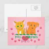 Gezelschapsdieren laten pokken op ons hart briefkaart (Voorkant / Achterkant)