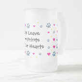 Gezelschapsdieren laten verf afdrukken op ons hart matglas bierpul (Voorkant rechts)