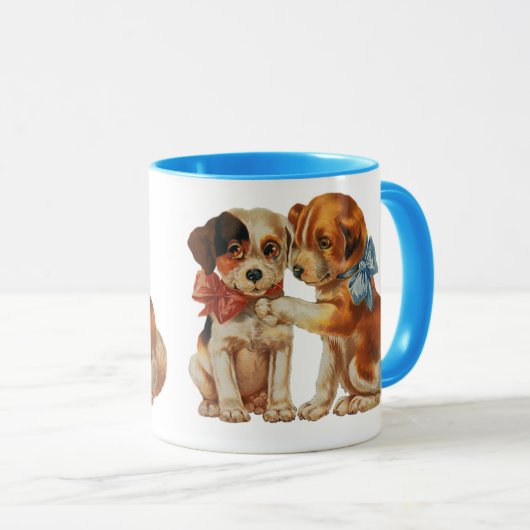 gezelschapsdieren, papaverliefdesPuppies met boge Mok (Voorkant rechts)