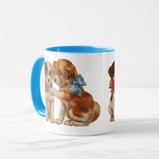  gezelschapsdieren, papaverliefdesPuppies met boge Mok (Voorkant links)