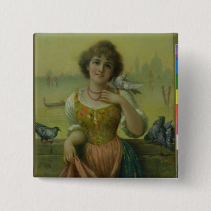 Gezelschapsdieren Vierkante Button 5,1 Cm