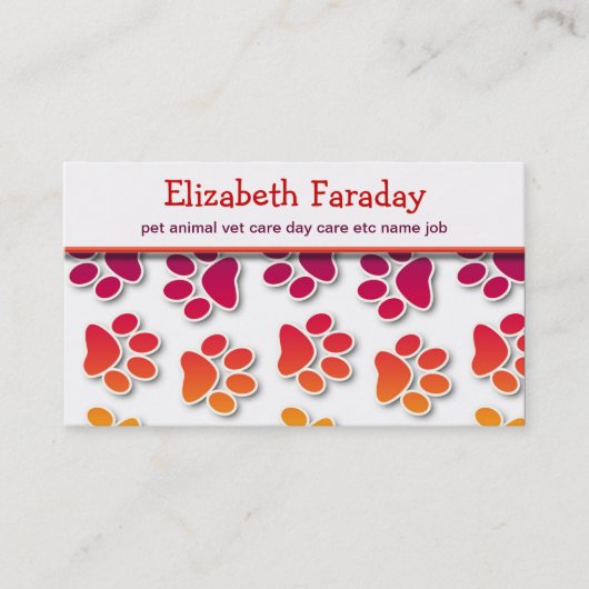 gezelschapsdieren visitekaartje (Voorkant)