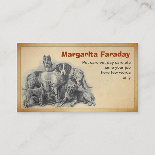 gezelschapsdieren visitekaartje (Voorkant)